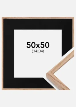 Ramme E-Line Eg 50x50 cm - Passepartout Sort 35x35 cm