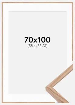 Ramme E-Line Eg 70x100 cm - Passepartout Hvid 59,4x84 cm (A1)