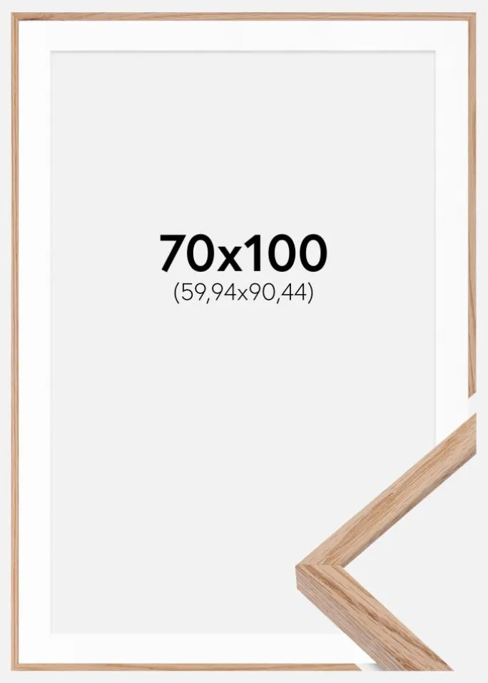 Ramme E-Line Eg 70x100 cm - Passepartout Hvid 24x36 inches