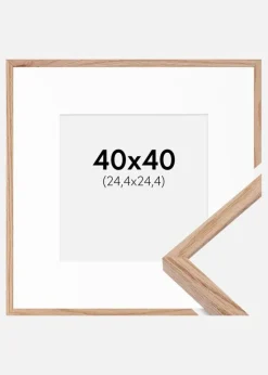 Ramme E-Line Eg 40x40 cm - Passepartout Hvid 10x10 inches