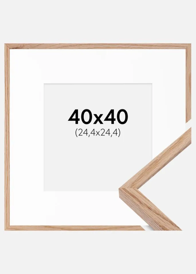 Ramme E-Line Eg 40x40 cm - Passepartout Hvid 10x10 inches