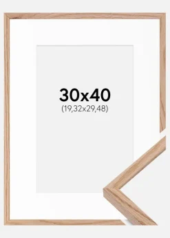 Ramme E-Line Eg 30x40 cm - Passepartout Hvid 8x12 inches