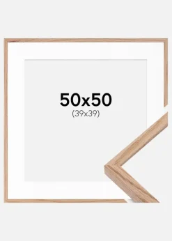 Ramme E-Line Eg 50x50 cm - Passepartout Hvid 40x40 cm