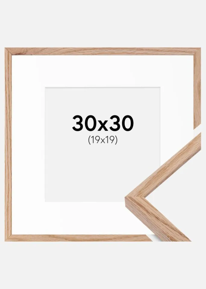 Ramme E-Line Eg 30x30 cm - Passepartout Hvid 20x20 cm