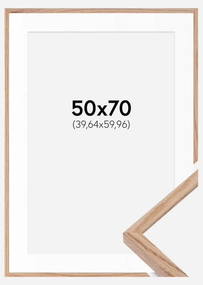 Ramme E-Line Eg 50x70 cm - Passepartout Hvid 16x24 inches