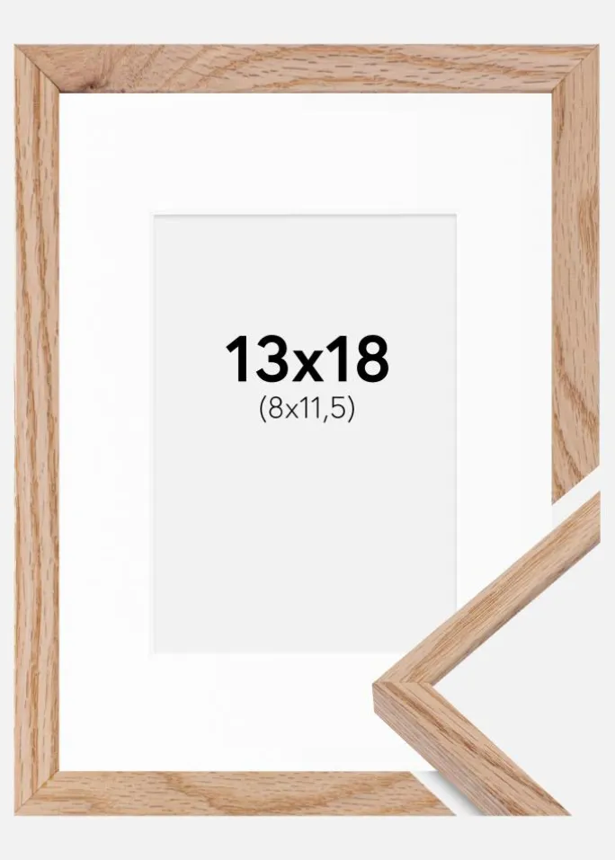 Ramme E-Line Eg 13x18 cm - Passepartout Hvid 9x12 cm