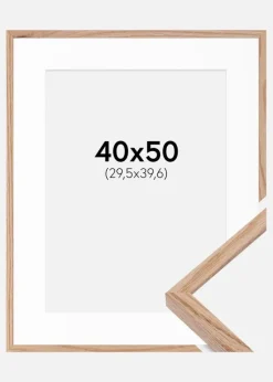 Ramme E-Line Eg 40x50 cm - Passepartout Hvid 12x16 inches