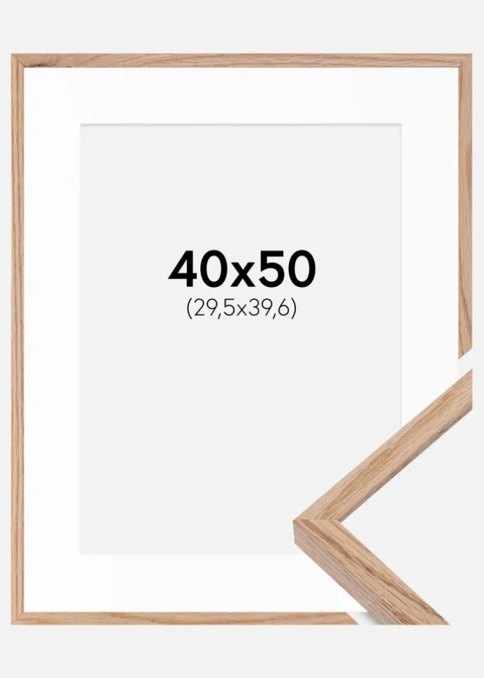 Ramme E-Line Eg 40x50 cm - Passepartout Hvid 12x16 inches