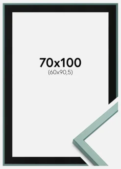 Ramme E-Line Grøn 70x100 cm - Passepartout Sort 61x91,5 cm