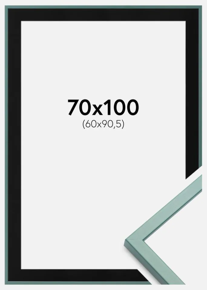 Ramme E-Line Grøn 70x100 cm - Passepartout Sort 61x91,5 cm