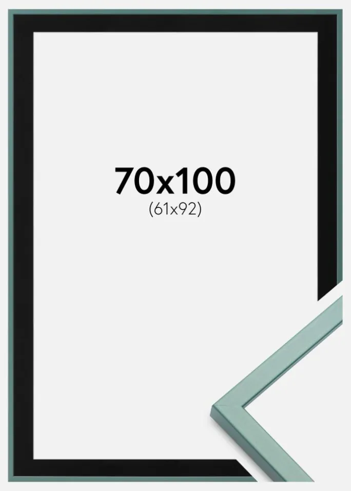 Ramme E-Line Grøn 70x100 cm - Passepartout Sort 62x93 cm