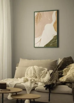 Ramme E-Line Grøn 50x70 cm - Passepartout Hvid 42x59,4 cm (A2)