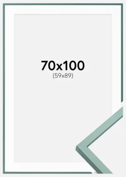 Ramme E-Line Grøn 70x100 cm - Passepartout Hvid 60x90 cm