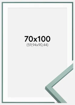 Ramme E-Line Grøn 70x100 cm - Passepartout Hvid 24x36 inches
