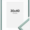 Ramme E-Line Grøn 30x40 cm - Passepartout Hvid 20x30 cm