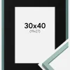 Ramme E-Line Grøn 30x40 cm - Passepartout Sort 20x28 cm