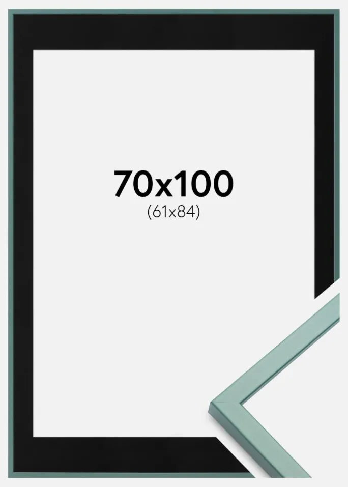 Ramme E-Line Grøn 70x100 cm - Passepartout Sort 62x85 cm
