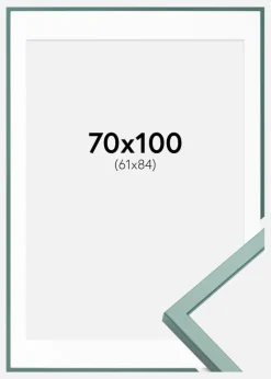 Ramme E-Line Grøn 70x100 cm - Passepartout Hvid 62x85 cm