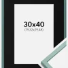 Ramme E-Line Grøn 30x40 cm - Passepartout Sort 8x12 inches