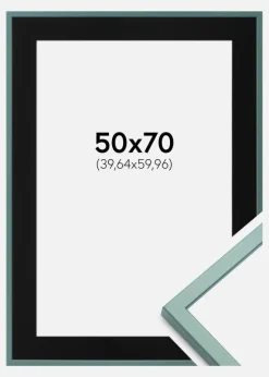 Ramme E-Line Grøn 50x70 cm - Passepartout Sort 16x24 inches