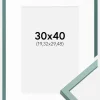 Ramme E-Line Grøn 30x40 cm - Passepartout Hvid 8x12 inches