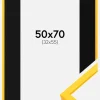 Ramme E-Line Gul 50x70 cm - Passepartout Sort 33x56 cm