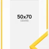 Ramme E-Line Gul 50x70 cm - Passepartout Hvid 33x56 cm