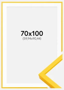 Ramme E-Line Gul 70x100 cm - Passepartout Hvid 24x36 inches