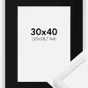 Ramme E-Line Hvid 30x40 cm - Passepartout Sort 21x29,7 cm (A4)