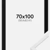 Ramme E-Line Hvid 70x100 cm - Passepartout Sort 59,4x84 cm (A1)