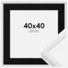 Ramme E-Line Hvid 40x40 cm - Passepartout Sort 32x32 cm
