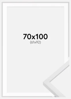 Ramme E-Line Hvid 70x100 cm - Passepartout Hvid 62x93 cm