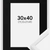 Ramme E-Line Hvid 30x40 cm - Passepartout Sort 8x12 inches