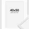 Ramme E-Line Hvid 40x50 cm - Passepartout Hvid 29,7x42 cm (A3)