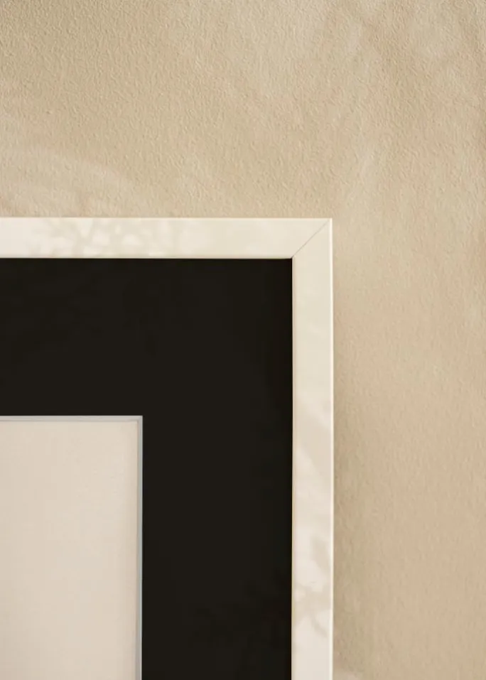 Ramme E-Line Hvid 40x50 cm - Passepartout Sort 29,7x42 cm (A3)