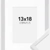 Ramme E-Line Hvid 13x18 cm - Passepartout Hvid 3,5x5 inches