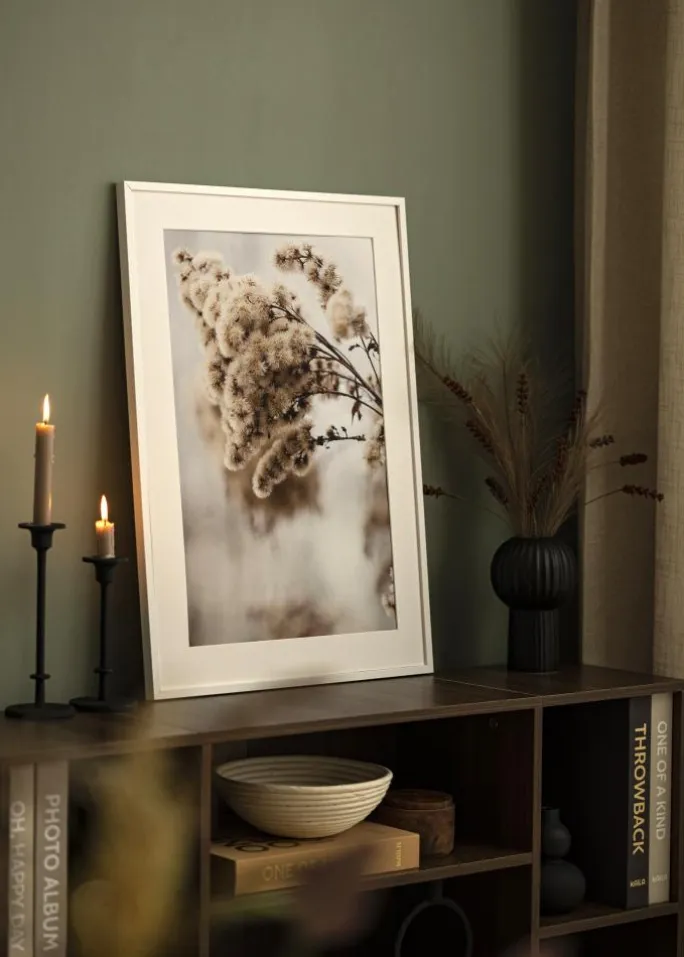 Ramme E-Line Hvid 40x50 cm - Passepartout Hvid 12x16 inches