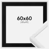 Ramme E-Line Hvid 60x60 cm - Passepartout Sort 50x50 cm
