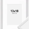 Ramme E-Line Hvid 13x18 cm - Passepartout Hvid 9x12 cm