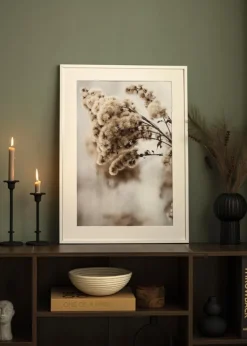 Ramme E-Line Hvid 50x50 cm - Passepartout Hvid 40x40 cm