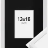 Ramme E-Line Hvid 13x18 cm - Passepartout Sort 7x10 cm