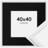Ramme E-Line Hvid 40x40 cm - Passepartout Sort 25x25 cm
