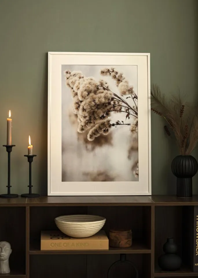 Ramme E-Line Hvid 40x40 cm - Passepartout Hvid 10x10 inches