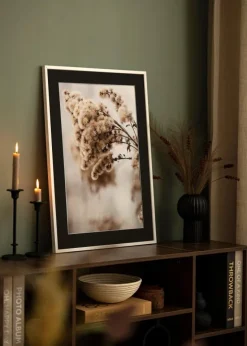 Ramme E-Line Hvid 50x70 cm - Passepartout Sort 16x24 inches