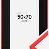 Ramme E-Line Rød 50x70 cm - Passepartout Sort 33x56 cm