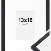 Ramme E-Line Sort 13x18 cm - Passepartout Hvid 7x10 cm