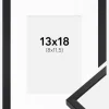 Ramme E-Line Sort 13x18 cm - Passepartout Hvid 9x12 cm
