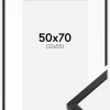 Ramme E-Line Sort 50x70 cm - Passepartout Hvid 33x56 cm