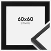 Ramme E-Line Sort 60x60 cm - Passepartout Sort 50x50 cm