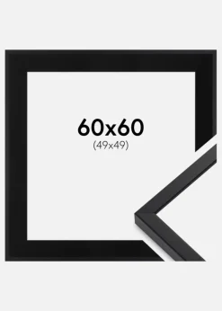 Ramme E-Line Sort 60x60 cm - Passepartout Sort 50x50 cm